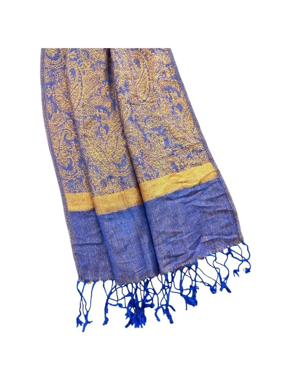 Purple & Gold Paisley Patterned‎ Pashmina Scarf
